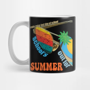 cute retro last day of school school's out for summer teacher Mug